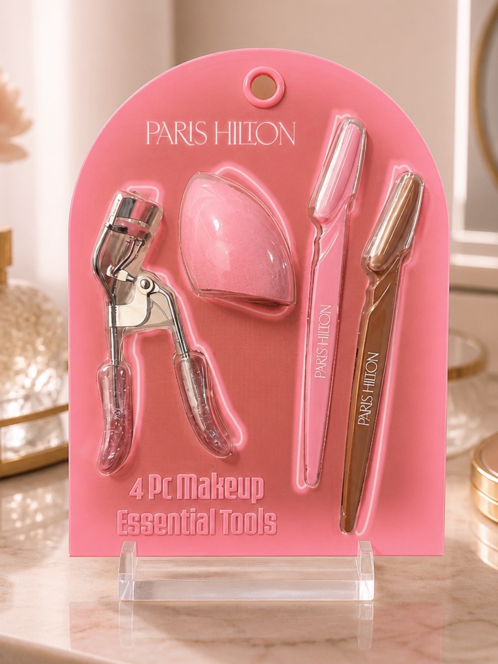 Paris Hilton 4 Pc Makeup Essential Tools Set NWT Pink Beauty Kit